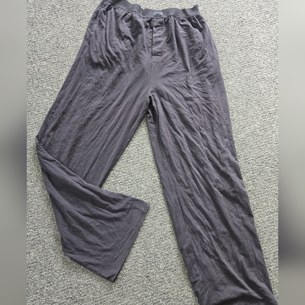 SKIMS Black Jersey Knit Wide-Leg Lounge Pants